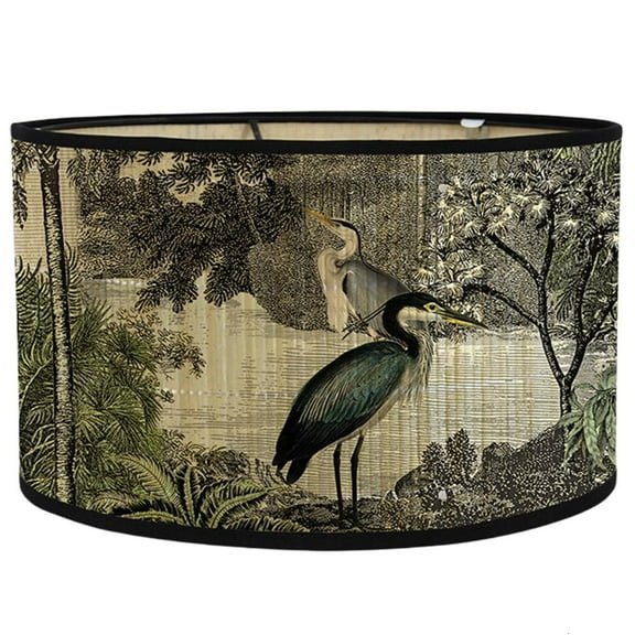SDFGTstore Drum Print Lampshade Chandelier Light Cover Elegant Printing Painting Lamp Shade