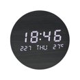 thumbnail image 1 of SDFGTstore Electronic Wood Wall Clock Led Digital for Time Date Temperature Diaplay, 1 of 17