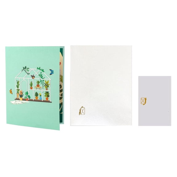 SDFGTstore Elegant 3D Glass Flowers House Card Beautiful Greeting Card for Women and Girls