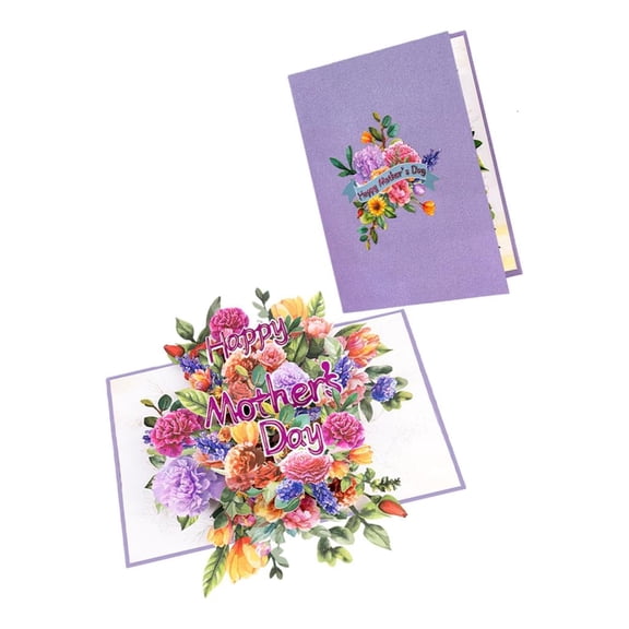 SDFGTstore Elegant 3D Popup Invitation Card for Mother's Day Handmade Greeting Card with Envelope Foldable Paper Blessing Card