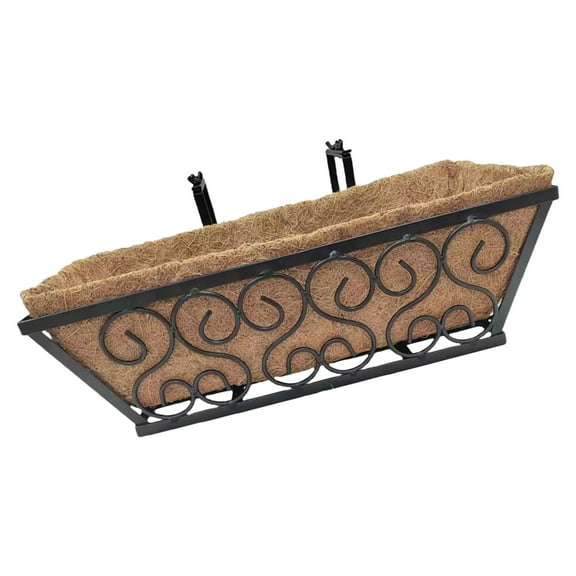 SDFGTstore Elegant Balcony Planter Iron Frame Coconuts Fiber Basket Wall Mount Gardening