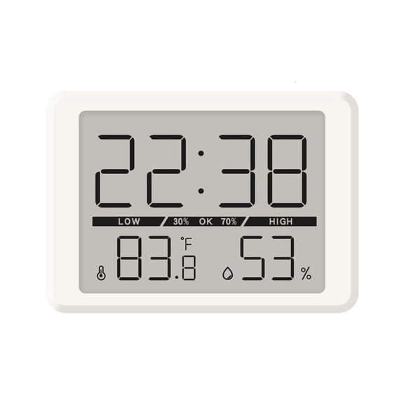SDFGTstore Elegant Digital Clock with Easy To Read LCD Screen Humidity Temperature Meter