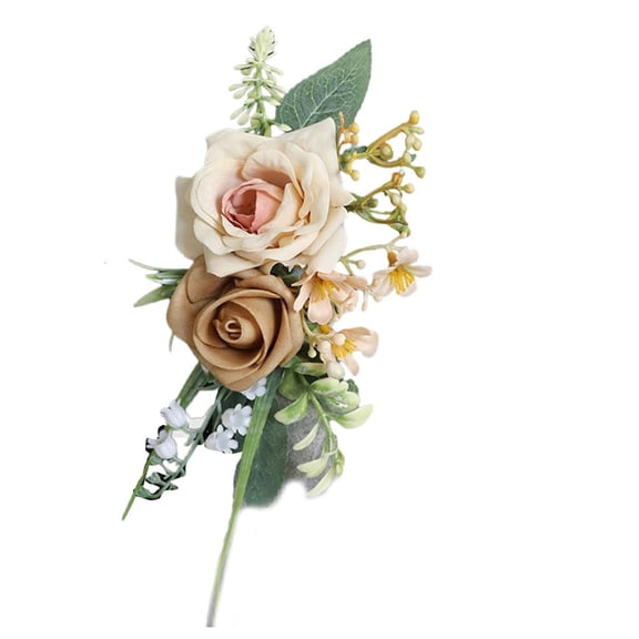 SDFGTstore Elegant Wrist Flower Realistic Rose Boutonniere For Girls Wedding Bridesmaids Wristbands in Classical Color Optional