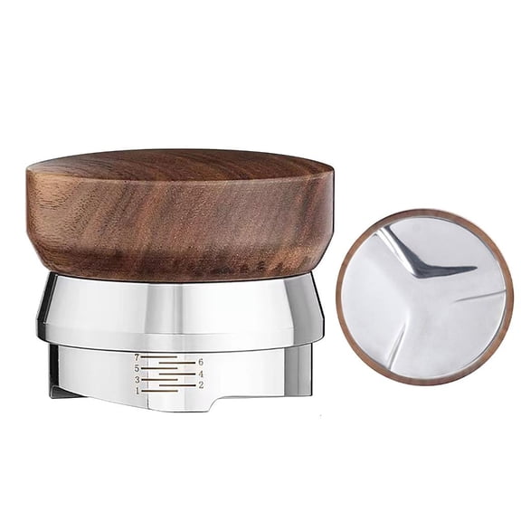 SDFGTstore Ergonomic Espresso Distributor Tool Rosewood Handle Practical Coffee Leveler