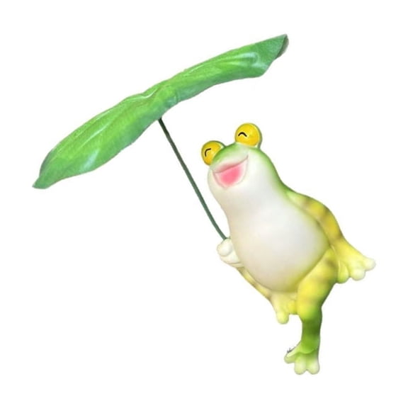 SDFGTstore Exquisite Handmade Frogs Garden Ornament Resin Figurine With Lotuses Leaf Fit for Balcony Desktop Display Outdoor Spaces