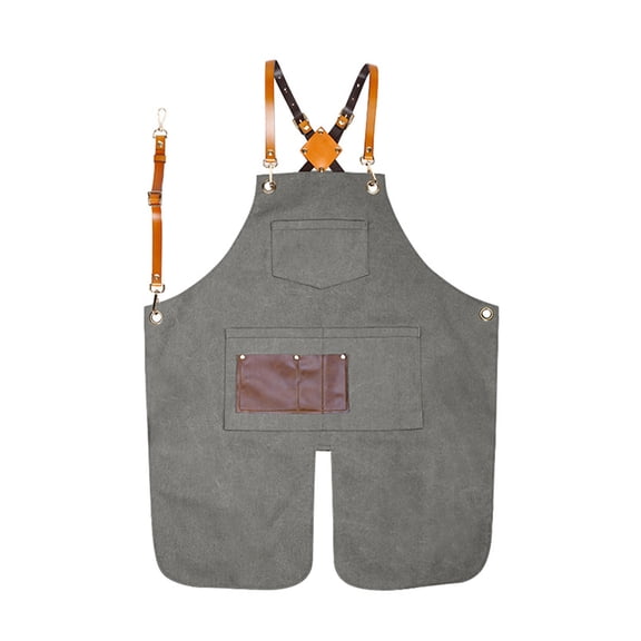 SDFGTstore Fashion Canvas Kitchen Apron Adjustable Shoulder Strap with Pockets Cooking Bib for Woman Men Chef Work Aprons Grill