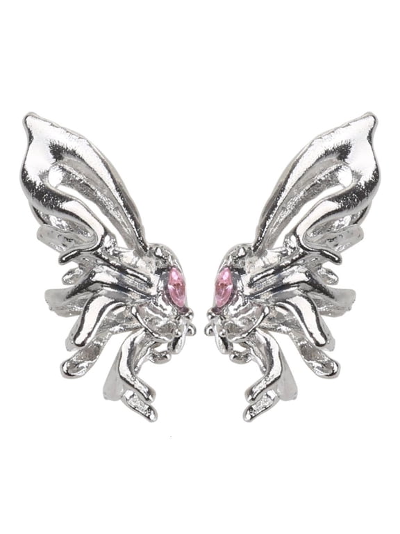 Fashion Punk Butterfly Elf-Ear Clip Metal Wing Ear Cuffs No-Piercing Earrings