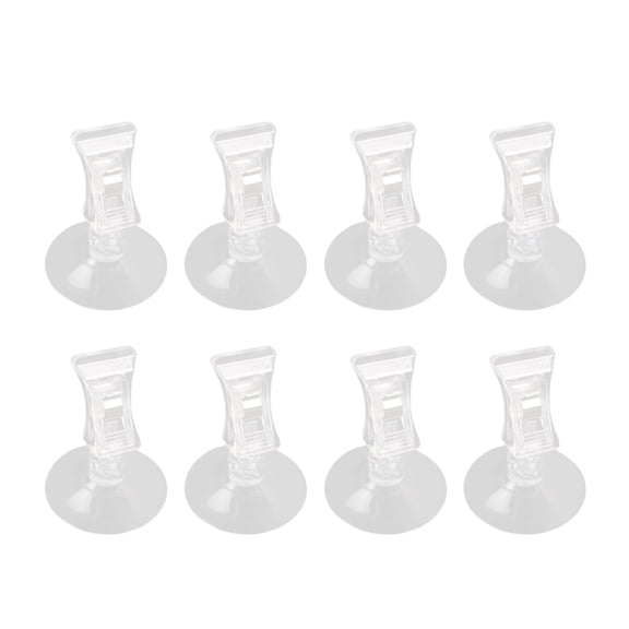 SDFGTstore Fashionable Clear Suction Cup Hook Clips 8 Pieces Set for Bathroom and Kitchen Supplies Storage Easy Install Accessory