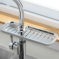 thumbnail image 1 of SDFGTstore Faucet Sponge Soap Drainage Storage Rack Sink Adjustable Dish Cloth Drain Holder Kitchen Sink Caddy Organizer, 1 of 8