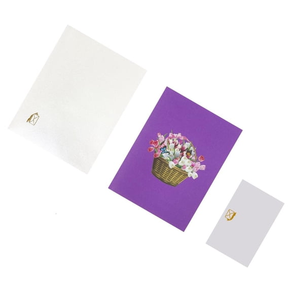 SDFGTstore Florals Basket with Butterflies 3D Card Stylish Greeting Card with Envelope