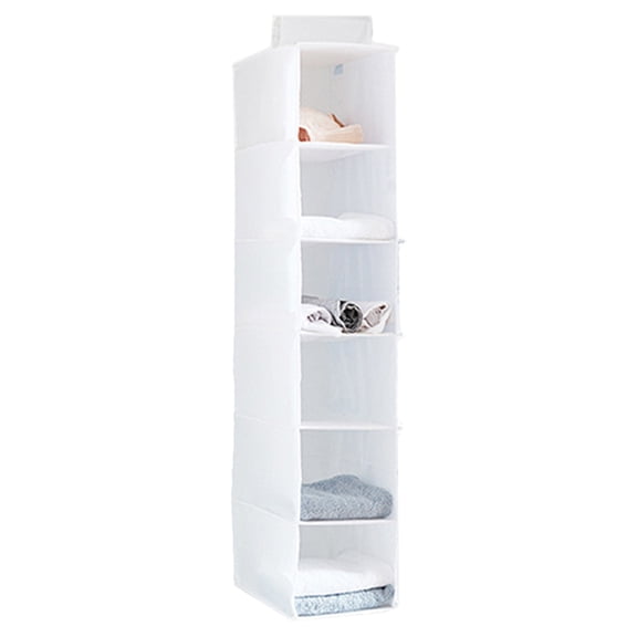 SDFGTstore Foldable Hanging Wardrobe Organizer Holder Storage Bag Closet Shelf Cloth Hanger Rack Container