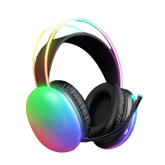 SDFGTstore Gaming Over Ear Headphone Adjustable Headband Headphone Headset with Microphone LED Light Surround Sound Accessories