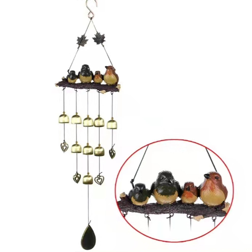 SDFGTstore Garden Bird Multi-Bells Wind Chimes for Outside Decoration Tuned Elegant Wind Chime Soothing Melodic Deep Tones Outdoor Decor Rustproof Memorial Wind Chimes