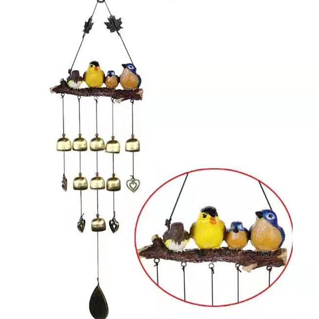 SDFGTstore Garden Bird Multi-Bells Wind Chimes for Outside Decoration Tuned Elegant Wind Chime Soothing Melodic Deep Tones Outdoor Decor Rustproof Memorial Wind Chimes