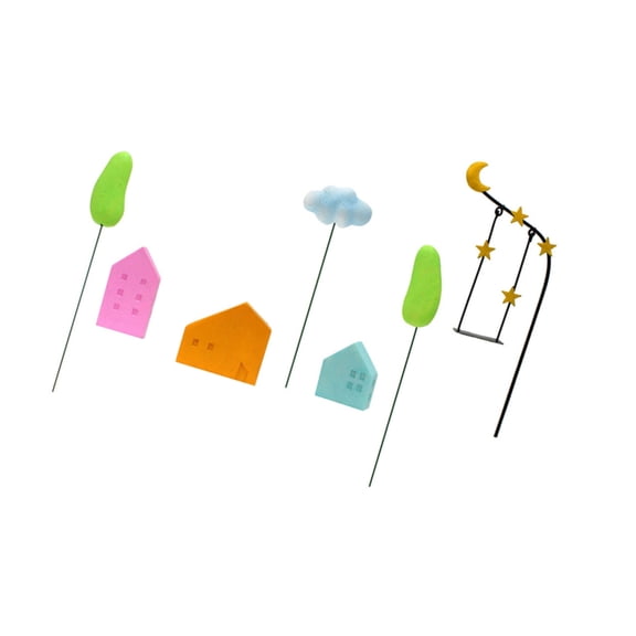 SDFGTstore Garden Yard Stakes House Miniature Outdoor Resin Plant Pick Home Decorations