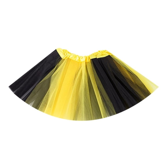 SDFGTstore Girls Layered Pleated Tulle Skirt Dance Tutu Skirt Bubble Skirt Ballet Skirt