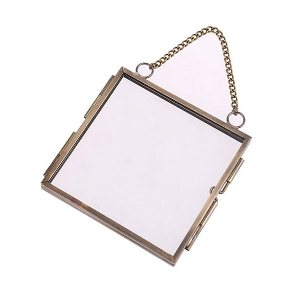 SDFGTstore Glass Metal Photo Picture Frame DIY Hanging Flower Plant Specimen Display Holder Home Office Decor