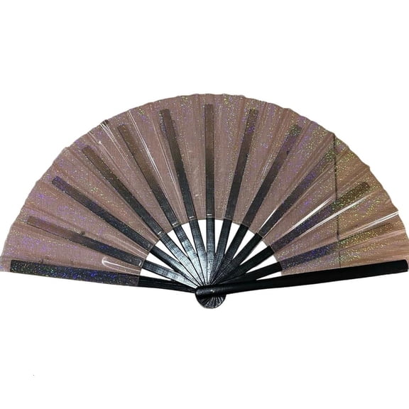 SDFGTstore Glittering Large Raves Folding Hand Fan 33cm Foldable Kungfu Fan for Festivals Night Club Dancing Parties and Gifting