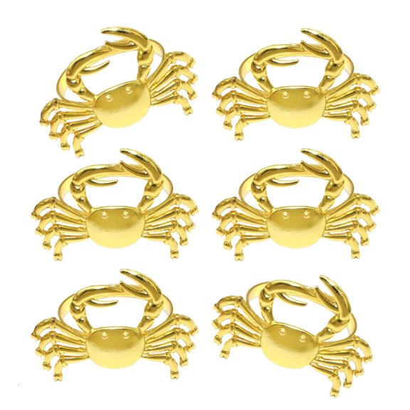 SDFGTstore Gold Crablet Napkins Rings Metal Table Setting Tableware for Home Restaurants
