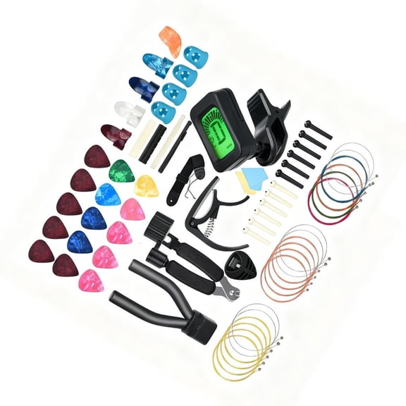 SDFGTstore Guitar Accessories Pack Guitar Picks & Capo & Tuner & String Bone Bridge Saddles