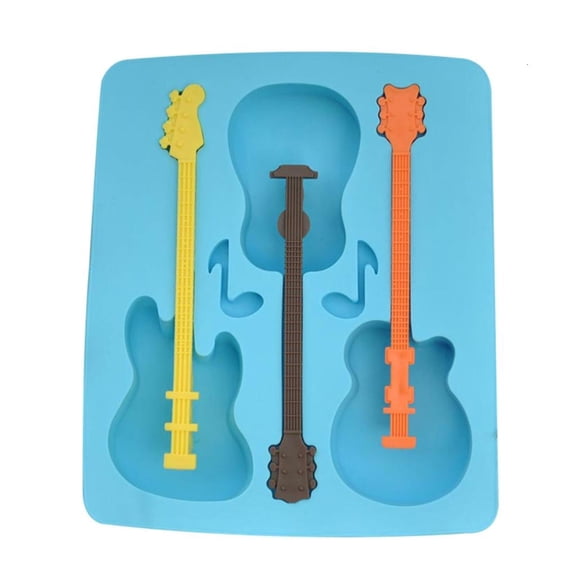 SDFGTstore Guitar Rocket Handwork DIY Ice Cream Mold Silicone Popsicle Cheese Stick Mold