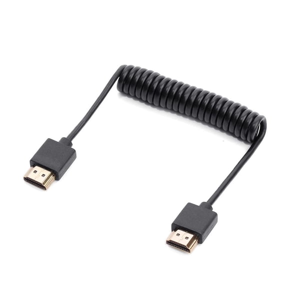 SDFGTstore HDMI-compatible Male to HDMI-compatible Spring Coiled Cable Spring Spiral Cable