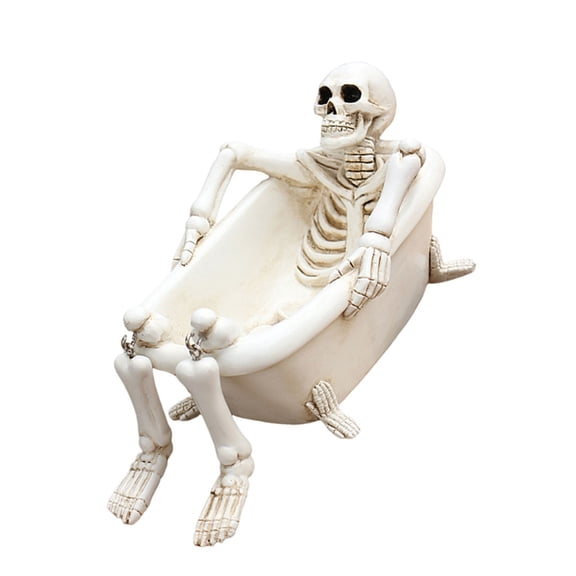 SDFGTstore Halloween Bathtub Skull Planter Gothic Garden Decoration Pot Display