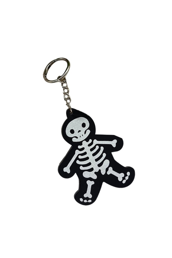 Halloween Skeleton Keychain For Daily Use PU Leather Ornament Gothic Accessory