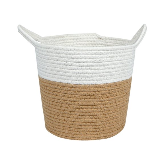 SDFGTstore Hand-making Cotton Rope Sundry Storage Basket Toy Storage Organizer Basket
