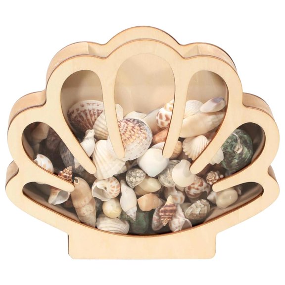 SDFGTstore Handcrafted Seashells Inspireds Wood Organizers Decorative Container Party Favors
