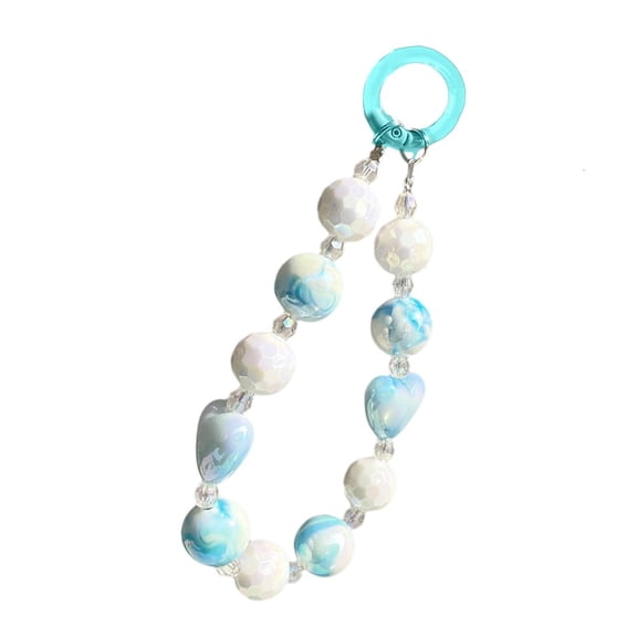 SDFGTstore Handmade Beaded Phone Chain Elegant Crystal Wristlet, Fashionable Wrist Lanyard Accessories Suitable for Smartphone Bags