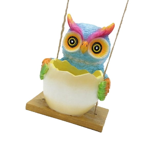 SDFGTstore Handmade Owl Figurine Resin Craft Ornament for Desktop Landscaping Desktop Flower Decorations Planter Landscaping