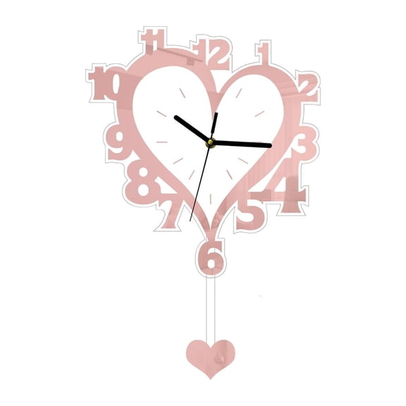 SDFGTstore Heart Clock for Kitchen Decorative Clock Acrylic Wall Clock Analogs Wall Clock