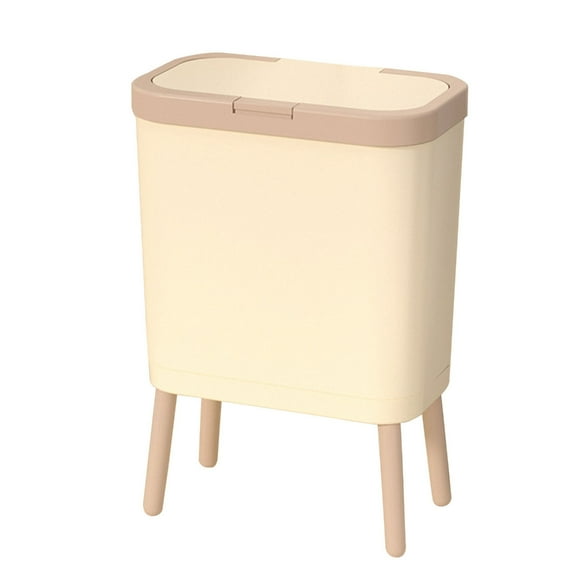 SDFGTstore High Leg Push Trash Can Waste Bin with Press Open Lid Odor Sealing Perfect for Various Rooms, Stain Resistant