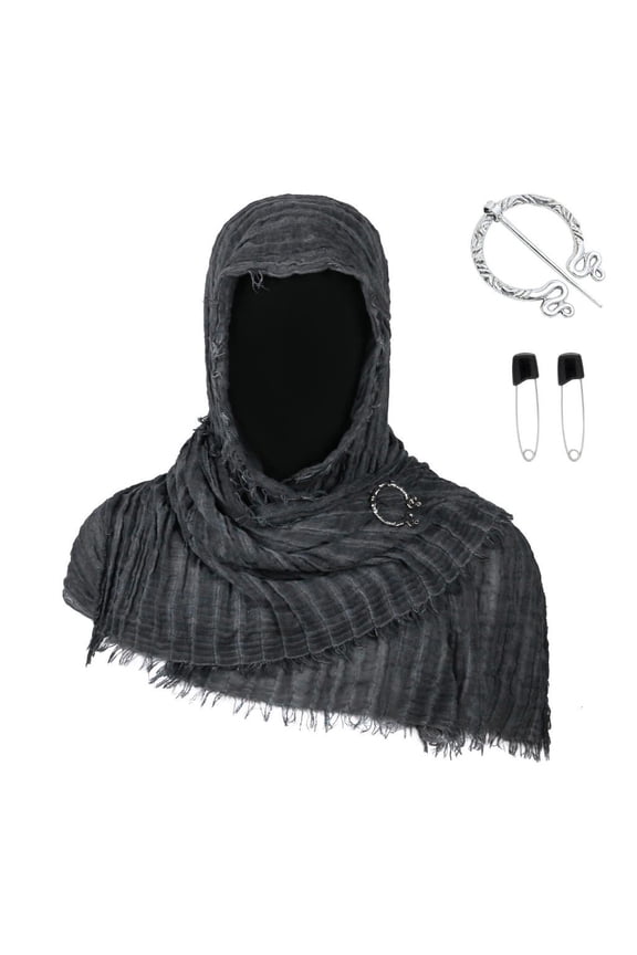 Hooded Shawl Vikinges Brooch Rogue Cowl Scarf Renaissances Costume