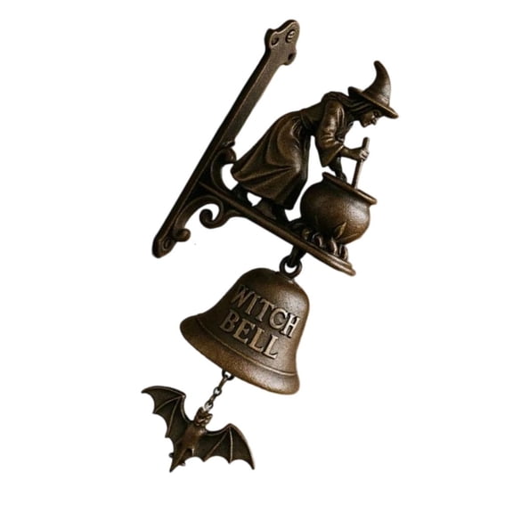 SDFGTstore Interactives Witches Brooms Potions Doorbell with Auto Sound Light Metal Decoration Magics Doorbell Motion Sensorings Activated Witches Brooms Potions Outdoor Metal Art