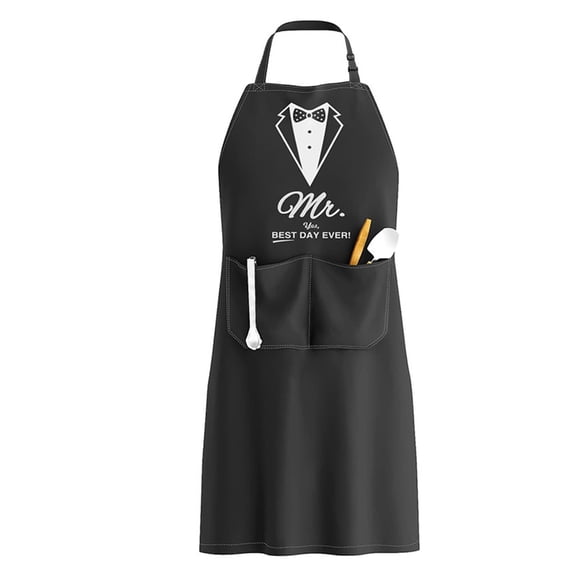 SDFGTstore King Queen Letter Apron For Cooking Wedding Couple Holiday Gift Unisex Adult