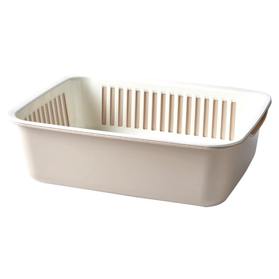 SDFGTstore Kitchen Strainer Colander Double Layer Plastic Vegetable Washing Drain Basket