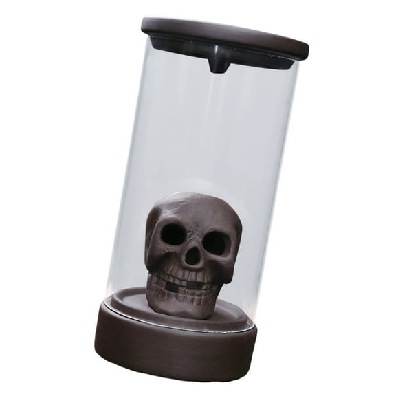 SDFGTstore LED Skull Backflow Incenses Cones Holders Ceramics for Relaxation and Decors