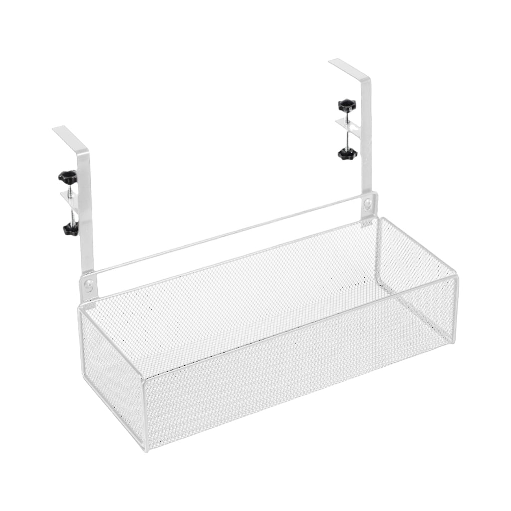 SDFGTstore Large Capacity Under Desk Storage Basket Home and Office Desk Under Basket Organizers Easy Removal Hanging Holder Rack