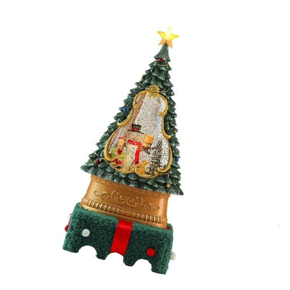 SDFGTstore Lighted Animated Snow Globe Holiday Centerpieces with Snowfall Effect And Tunes