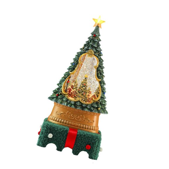 SDFGTstore Lighted Animated Snow Globe Holiday Centerpieces with Snowfall Effect And Tunes