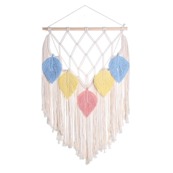 SDFGTstore Macrame Wall Hanging Boho Tapestry Colorful Leaf Woven Bohemian Wall Art Decor for Apartment Bedroom Living Room Nursery