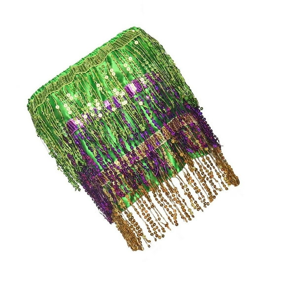 SDFGTstore Mardi Gras Sequins Fringe Strapless Tube Top for Theme Parties and Masquerades