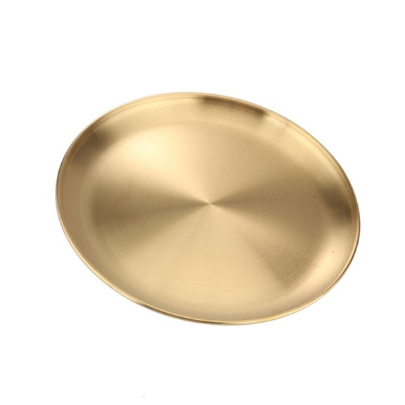 SDFGTstore Matte Textured Stainless Steel Plates Rustproof Dishwasher Safe Outdoors Dining Essential Stackable BBQ Serving Platters