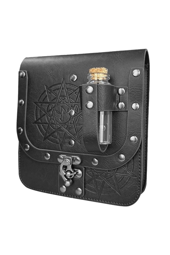 Medieval Belt Bag Waist Pouches with Cork Potion Vials Wizard Waist Bag