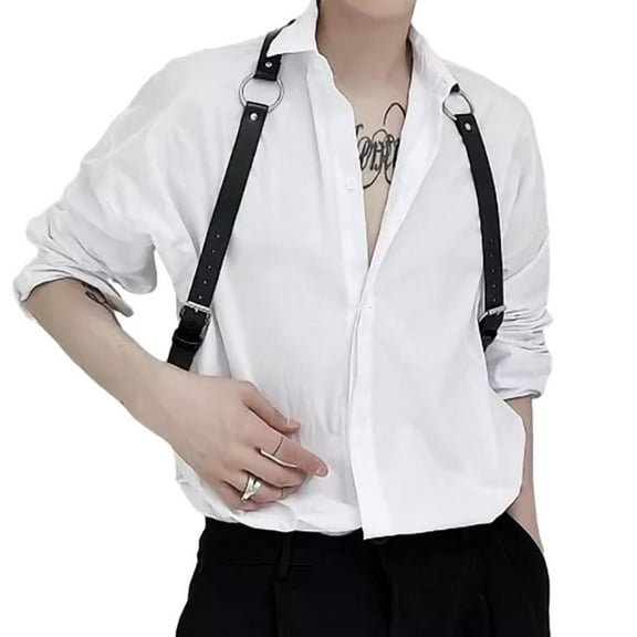 SDFGTstore Men's Pu Body Harness Belt Punk Body Chest Belt Clubwear Halter Belt