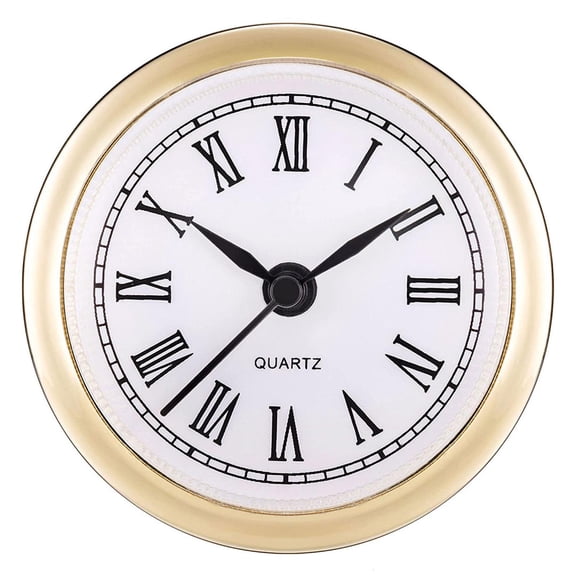 SDFGTstore Mini Clock Insert 2.4 Inch 61mm Round Quartz Clock Fit-up Movement Miniature Clock Roman Nume