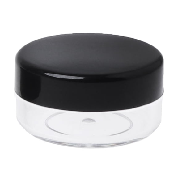 SDFGTstore Mini Sample Bottle Black Lid Round Bottom Clear Srorage Box Container for Women Beauty Products Reusable Holder