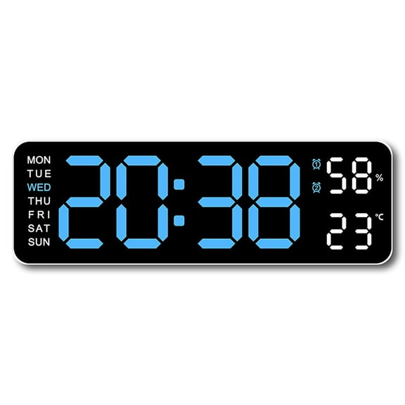 SDFGTstore Modern LED Table Clock with Temperature Time Date Week Display Snooze Function